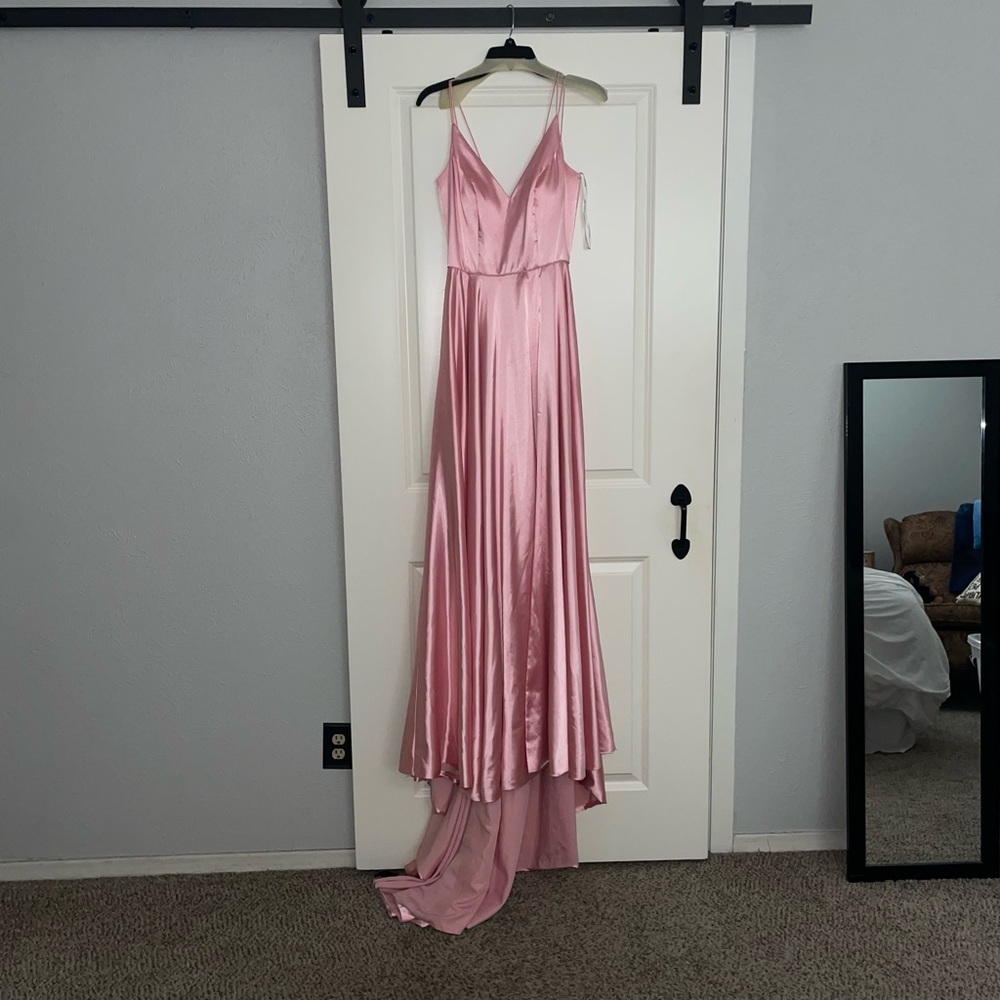 Sherri Hill pink satin prom dress!